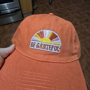 Orange 'Be Grateful' Cap
